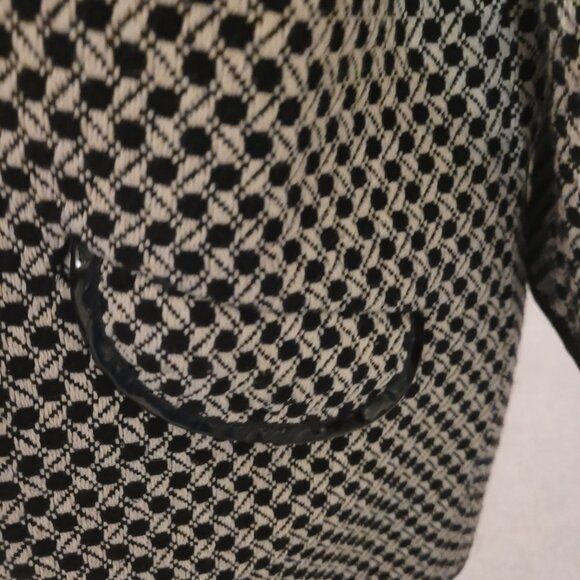 50's Style Checkered Long Jacket Size M - Picture 4 of 7